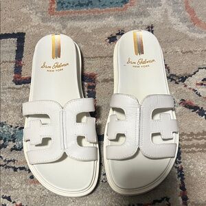 Sam Edelman White Slide Sandals